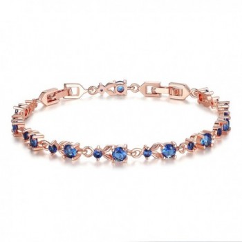 Bamoer Slender Bracelet Sparkling Zirconia - Blue-Rose - C512CVTBLDJ