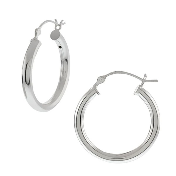 Sterling Silver Tarnish-Free Women's Hoop Earrings 3.75MM Thick (18mm ...