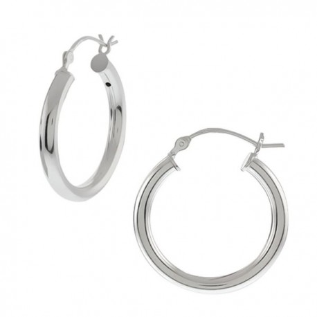 Sterling Silver Tarnish-Free Women's Hoop Earrings 3.75MM Thick (18mm ...