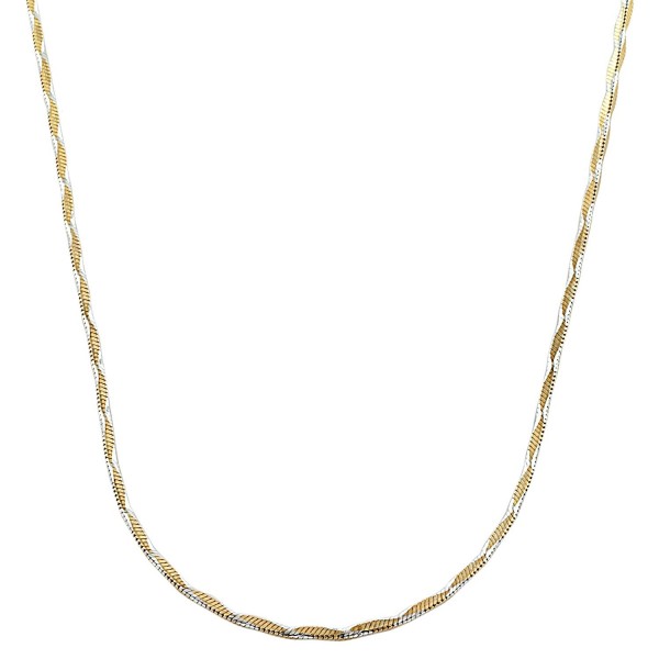 Yellow Gold Plated Sterling Silver 1.3mm Square Snake Chain Necklace ...