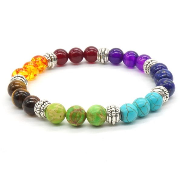 Rainbow Stone Bracelet Crystal Healing Reiki energy Balancing Gemstone ...