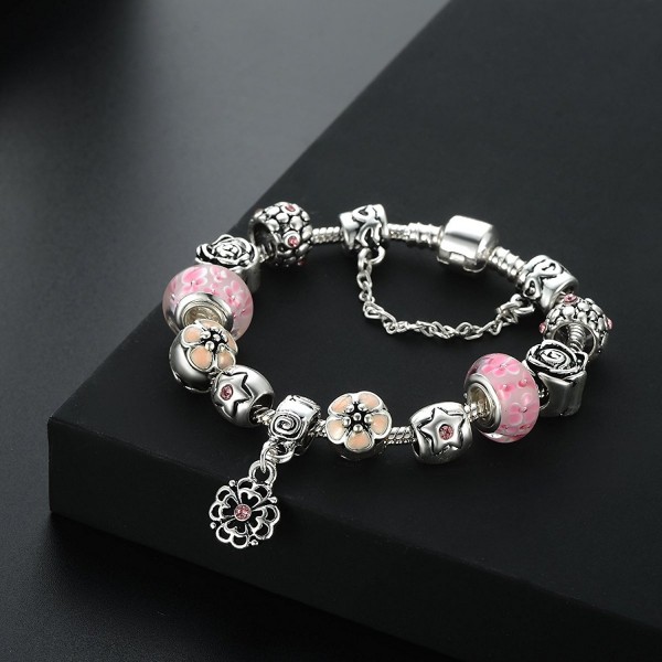 Charm Bangle Bracelet Silver Plated with Colorful Cubic Zirconia for ...