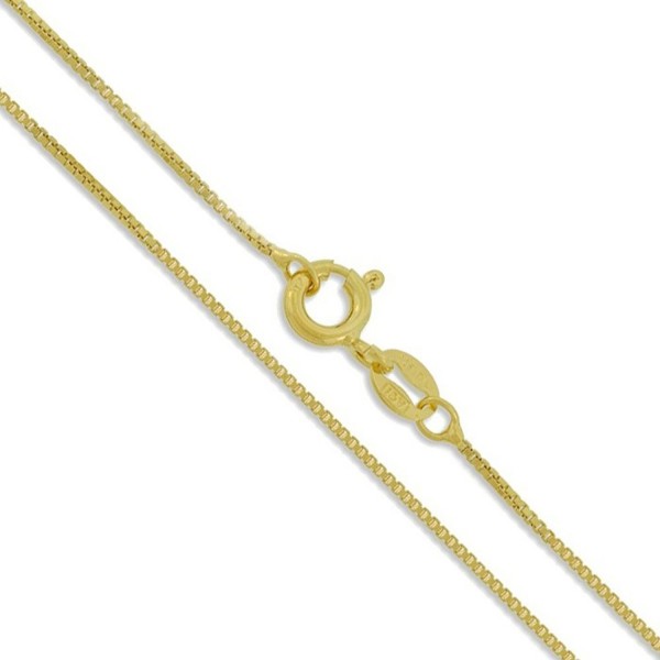 Sterling Silver Yellow 22k Gold Plated Box Chain 1mm 925 Italy New ...