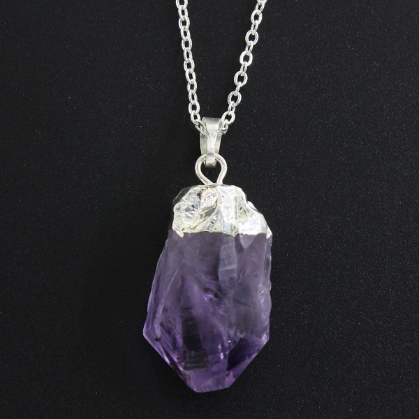 Natural Amethyst Necklaces Mothers Planted - Amethyst With Silver Bail ...