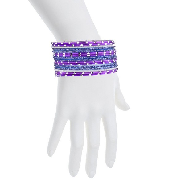 Purple Blue Glitter Indian Wedding Boho Multi Bangle Set 16 PC ...