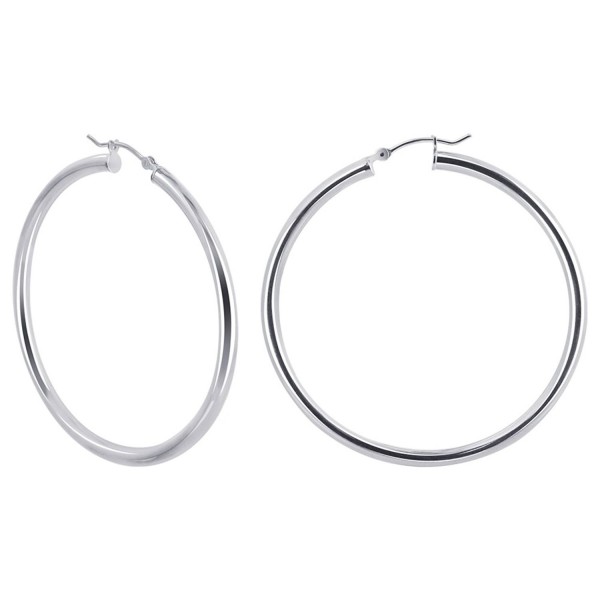 925 Sterling Silver 2.5mm wide Hoop Earrings (45mm Diameter) - CL11HAEFQEZ