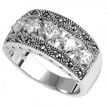 Sterling Silver Ring - White Simulated Cubic Zirconia - CB187Z6MZ95