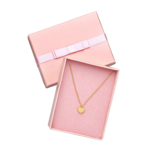 Heart Necklace- Heart Pendant Necklace- 24K Gold Plated -16