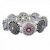 Souarts Antique Silver Bracelet Rhinestone