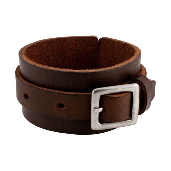 Distressed Leather Adjustable Belt Buckle Strap Bracelet 10 Inch ...