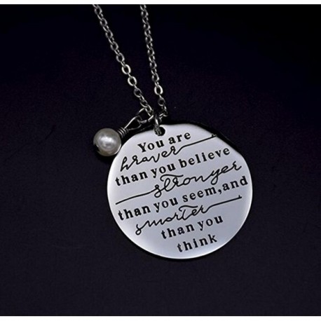 Always Remember You Are Braver Than You Believe Jewelry Stainless Steel ...