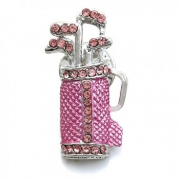 SoulBreezeCollection Golf Club Bag Golfer Brooch Pin Rhinestone Sports Jewelry - Pink - CI119OUNG87