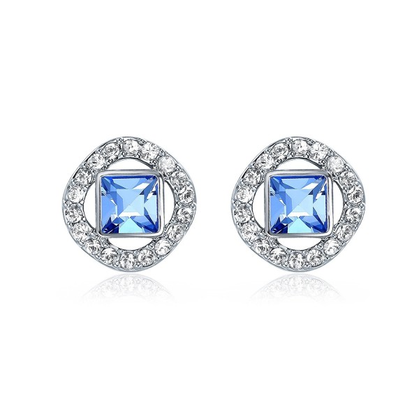 MYJS Angelic Square Earrings with Swarovski Light Sapphire Crystals ...