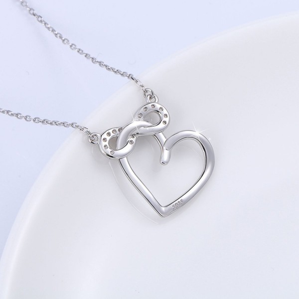 S925 Sterling Silver Infinity Love Heart Cubic Zirconia Pendant ...