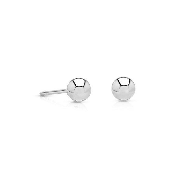 14k Gold Small Ball Stud Earrings with Secure and Comfortable Friction ...