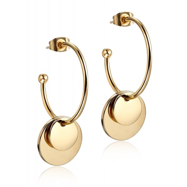 Wistic Gold Hoop Earrings Round Gold Dangle Earrings for Women Girls ...