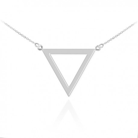 High Polish 925 Sterling Silver Geometric Pendant Inverted Triangle ...