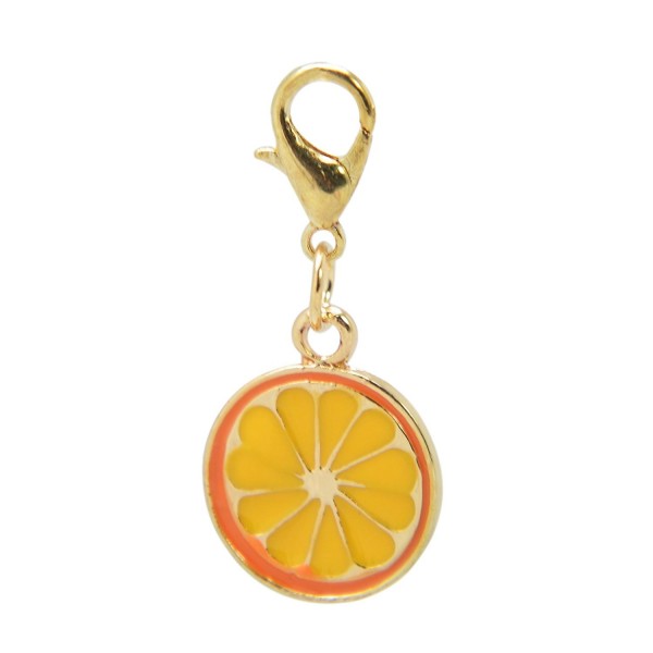 Enamel Orange Fruit Clasp Charms - CL12IS861WN