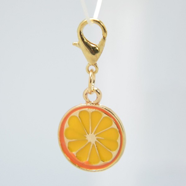 Enamel Orange Fruit Clasp Charms - CL12IS861WN